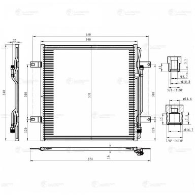 Радиатор кондиционера LRAC 1569