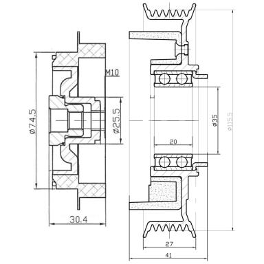 Муфта срывная компрессора кондиционера LCC 0806