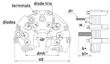Диодный мост с крышкой TT34716